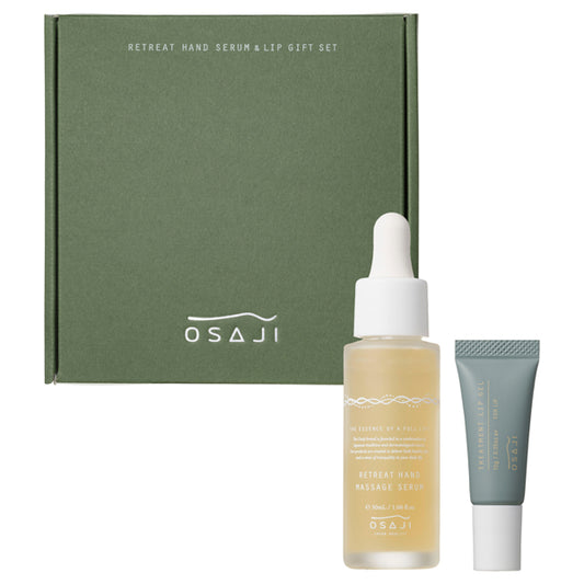 OSAJI Retreat Hand Serum & Lip Gift Set, 30ml + 10g