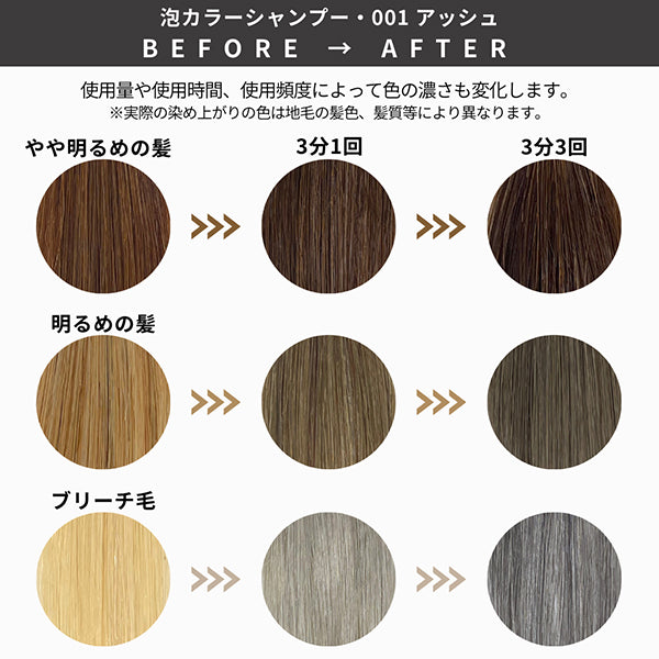 Foam Color Shampoo 001, Ash, 300ml, Floral Herb