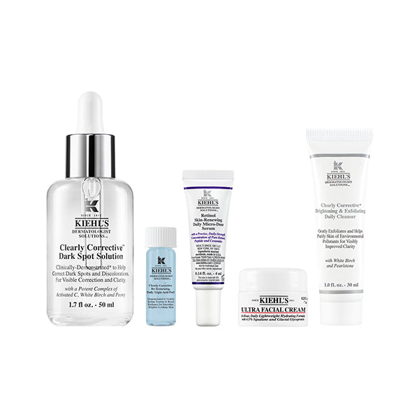 KIEHL’S Clear Whitening Serum Starter Set, 50ml, 7ml, 4ml, 30ml, 4ml