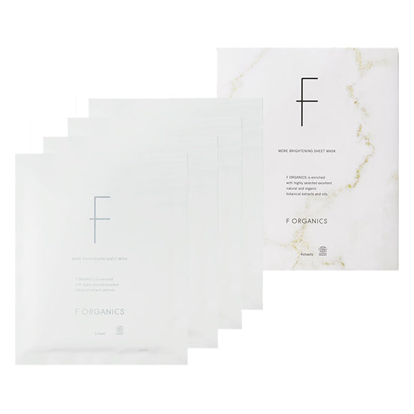 F ORGANICS More Brightening Sheet Mask, 4 sheets