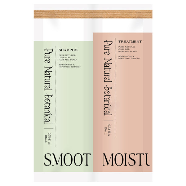 Pure Natural Botanical 1-Day Trial Smooth Care Shampoo & Moist Rich Treatment, 10ml, 10ml