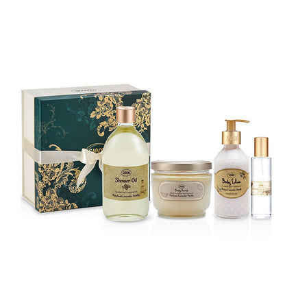 SABON Body Care 4STEP Regular Set N Patchouli Lavender Vanilla, 500ml, 600g, 200ml, 30ml