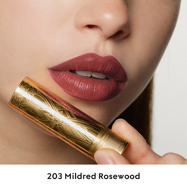 Gucci Rouge à Lèvres Satin, 203 Mildred Rosewood, 3.5g, Satin-like smooth finish