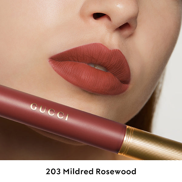 Gucci Rouge à Lèvres Liquid Matte, 203 Mildred Rosewood, 6.5ml, Soft matte finish and transfer-resistant
