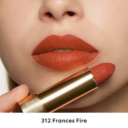 Gucci Rouge à Lèvres Matte, 312 Frances Fire, 3.5g, Velvety smooth and rich matte finish