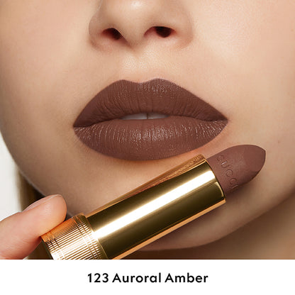 Gucci Rouge à Lèvres Matte, 123 Auroral Amber, 3.5g, Velvety smooth and rich matte finish