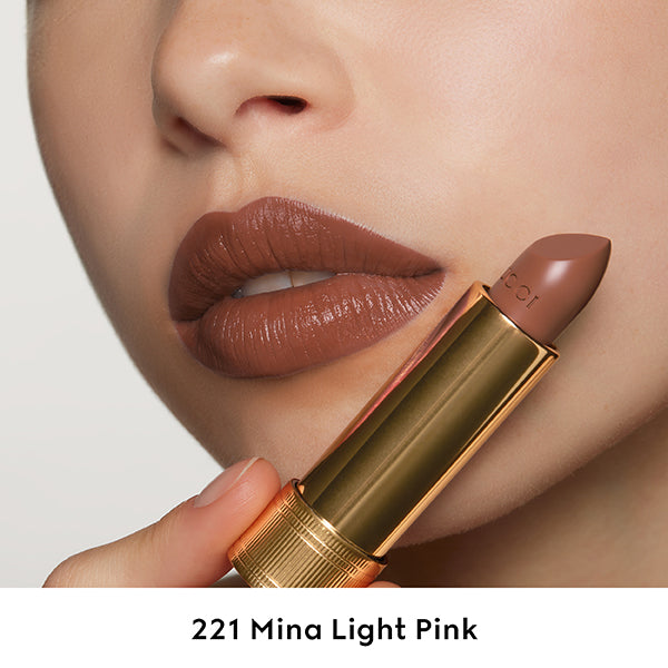 Gucci Rouge à Lèvres Satin, 221 Mina Light Pink, 3.5g, Satin-like smooth finish