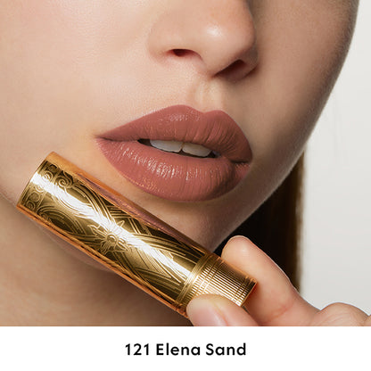 Gucci Rouge à Lèvres Satin, 121 Elena Sand, 3.5g, Satin-like smooth finish