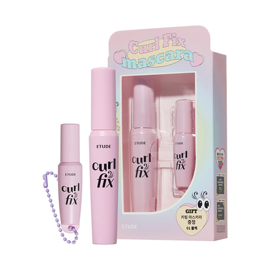 ETUDE Curl Fix Mascara & Mini Keychain Set, Black, 8g, 4.5g