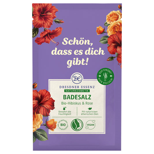 DRESDNER ESSENZ Bath Salt Organic Hibiscus & Rose, 60g