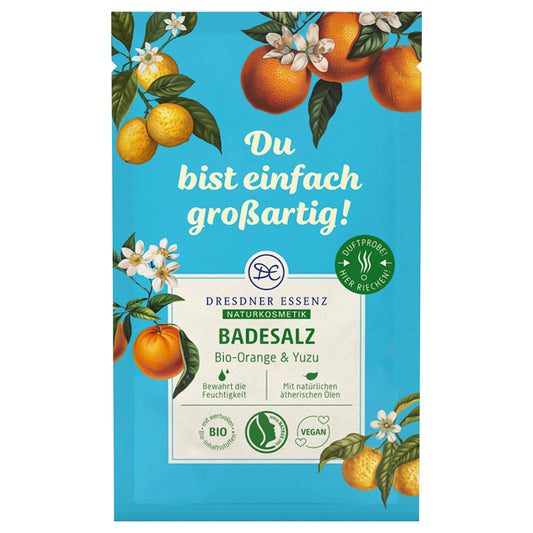 DRESDNER ESSENZ Bath Salt Organic Orange & Yuzu, 60g
