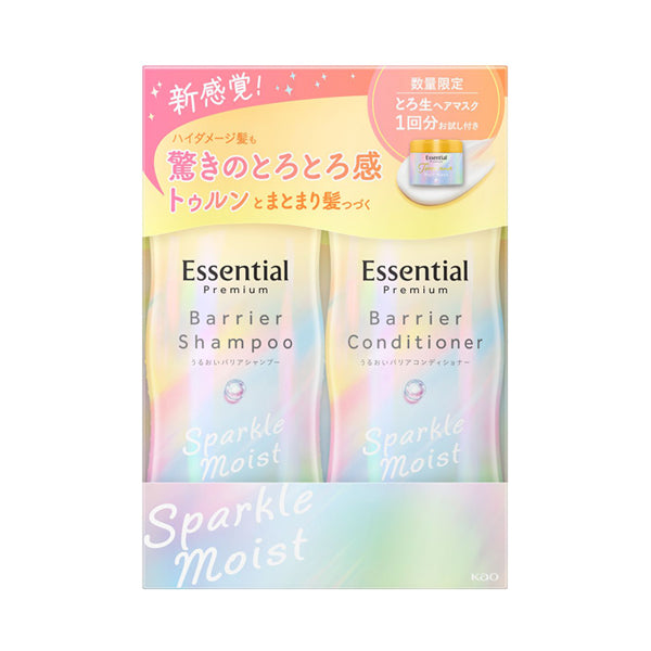 Premium Barrier Sparkle Moist Pump Set, 430ml, 430ml, 15g, White Peach & Musk Scent