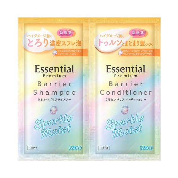 Essential Premium Moisture Barrier Shampoo & Conditioner Sparkle Moist Trial (White Peach & Musk), 15ml, 15ml