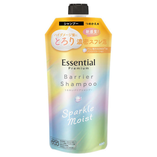 Essential Premium Moisture Barrier Shampoo Sparkle Moist, 330ml, White Peach & Musk Scent (Refill)