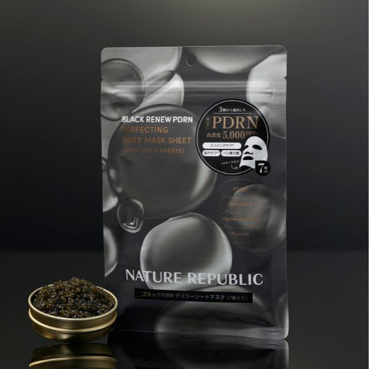Nature Republic Black PDRN Daily Sheet Mask, 7 sheets
