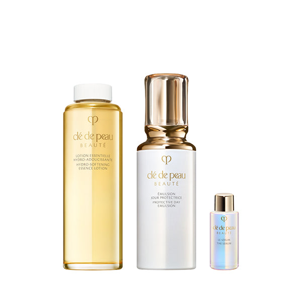 Clé de Peau Beauté Toner & Emulsion Kit (Lotion Essentielle A Refill + Émulsion Protectrice Jour), 170ml + 125ml + 7ml