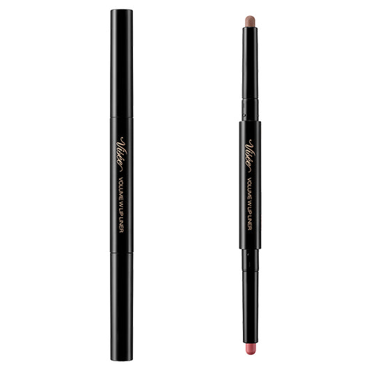 VISEE Volume W Lip Liner, 02 Pink Beige & Cool Brown, 0.5g