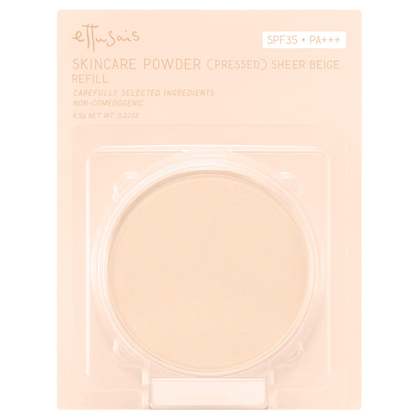 ETTUSAIS Pressed Skin Care Powder, SPF35 PA+++, Refill, Sheer Beige, 6.5g