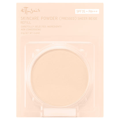 ETTUSAIS Pressed Skin Care Powder, SPF35 PA+++, Refill, Sheer Beige, 6.5g