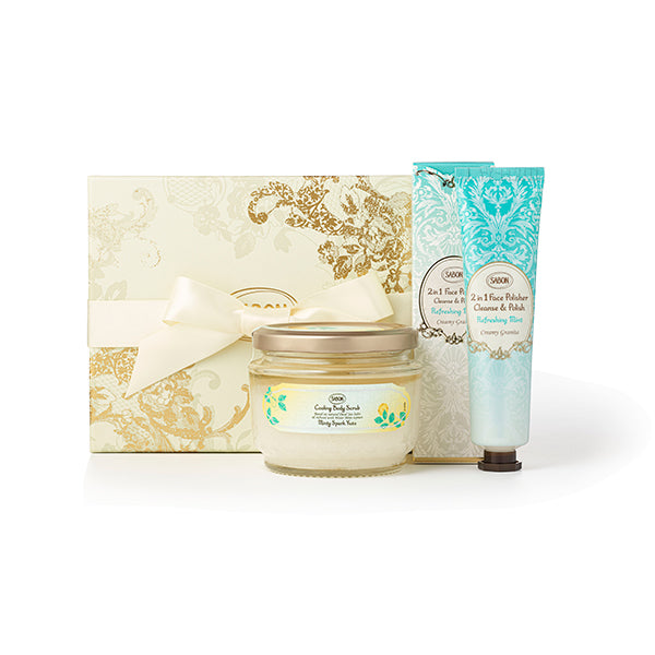 Sabon Refresh Body & Face Care Kit, 320g + 60g (Minty Spark Yuzu)
