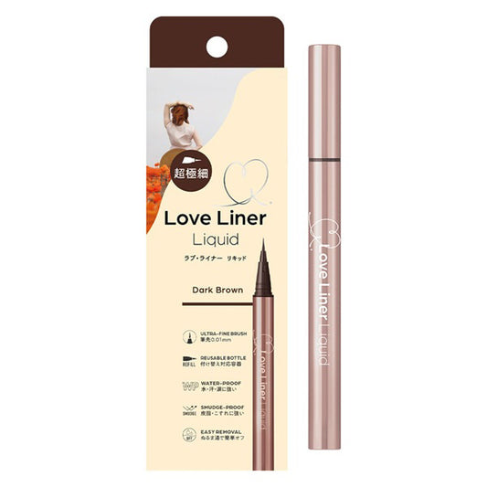 Love Liner Liquid Eyeliner R5 Ultra-fine Brush, Dark Brown, 0.55ml