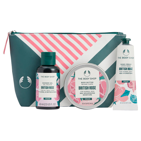 THE BODY SHOP Limited Edition Pouch Gift (British Rose), 60ml + 50ml + 30ml