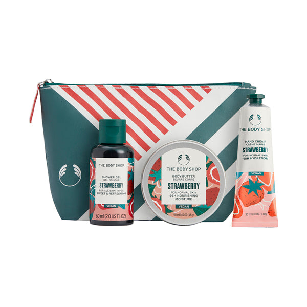 THE BODY SHOP Limited Edition Pouch Gift (Strawberry), 60ml + 50ml + 30ml