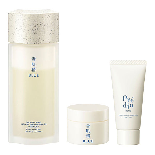 Sekkisei BLUE Deep Hydrating Essence Liquid I Kit, 120ml (Light & Fresh)