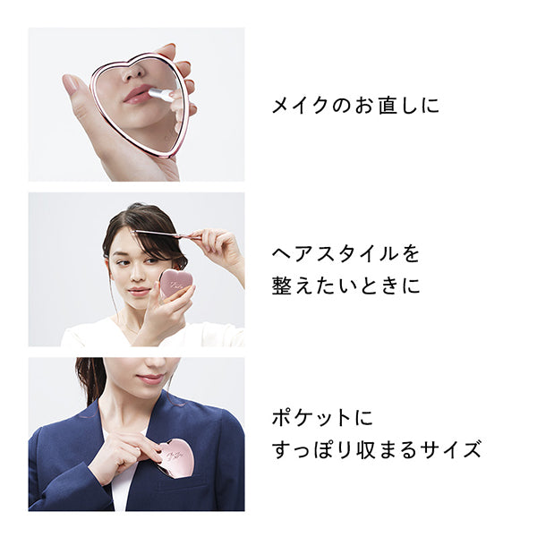 (Pre-order) Heart Mirror, Rose Gold, Approx. 84 x 76 x 7.0 mm