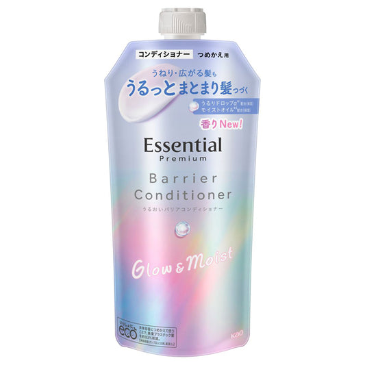 Premium Moisture Barrier Conditioner Glow & Moist, 340ml, Thrilling White Peach & Musk Scent (Refill)