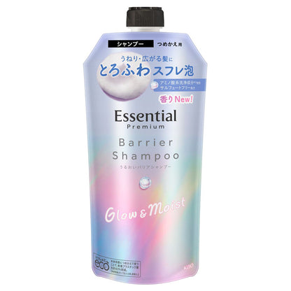 Premium Moisture Barrier Shampoo Glow & Moist, 340ml, Thrilling White Peach & Musk Scent (Refill)