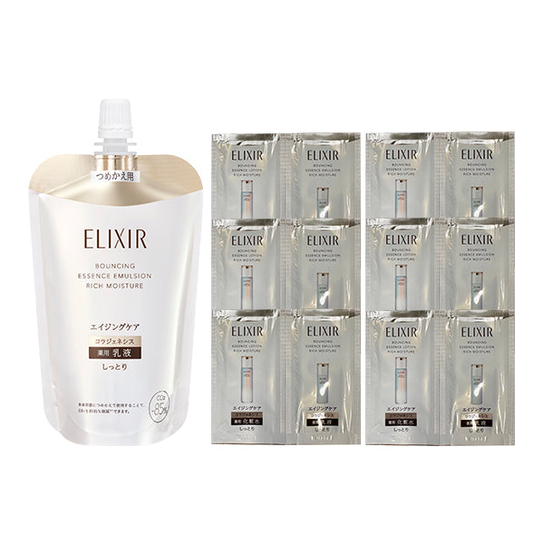 ELIXIR Aging Care Emulsion (Moist Refill) Limited Set, 110ml (Aqua Floral)