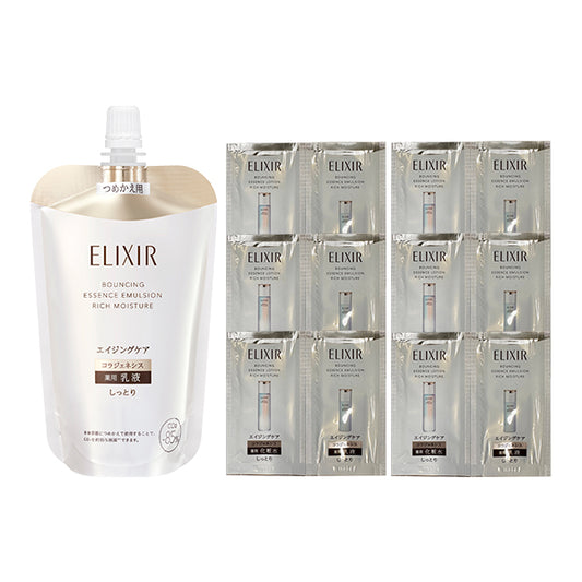ELIXIR Aging Care Emulsion (Moist Refill) Limited Set, 110ml (Aqua Floral)
