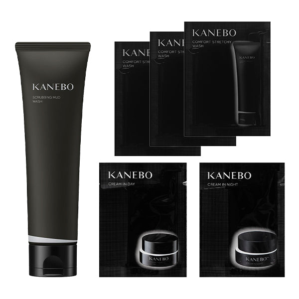 KANEBO Scrubbing Mud Wash Set, 130g (Fruity Floral)