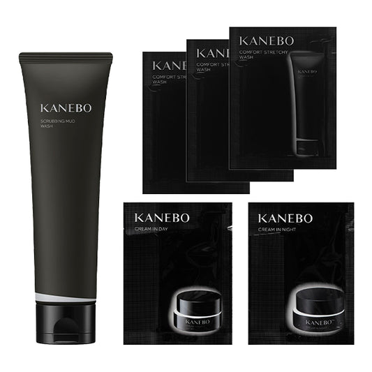 KANEBO Scrubbing Mud Wash Set, 130g (Fruity Floral)
