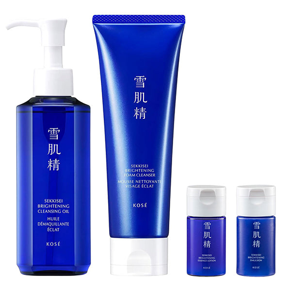 Sekkisei Medicated Sekkisei Brightening Cream Wash + Brightening Cleansing Oil Trial Set, 150ml
