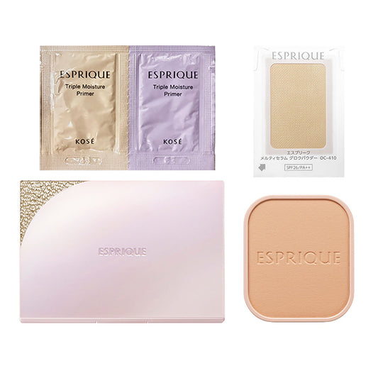 ESPRIQUE Melty Serum Glow Powder Refill + Foundation Case Trial Set (OC-410 Ochre)