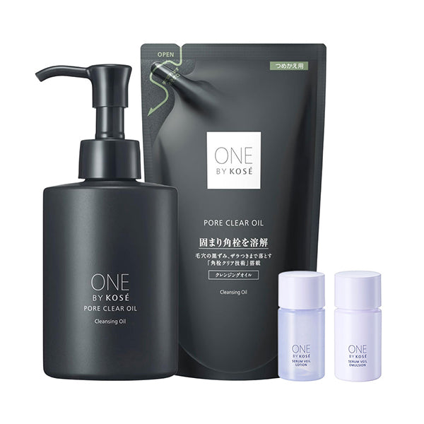 ONE BY KOSE Pore Clear Oil (Bottle + Refill) Trial Set, 180ml