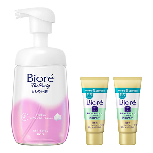Biore The Body Foaming Body Wash Pump Set (Woody & Floral), 480ml
