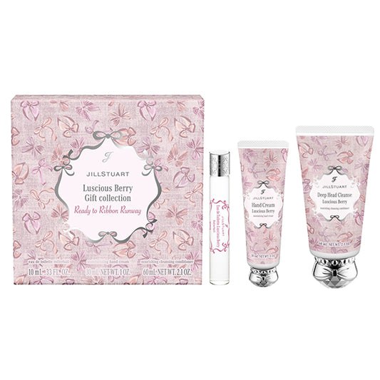 JILL STUART Ready to Ribbon Runway Gift Collection (Luscious Berry), 10ml + 30g + 60g