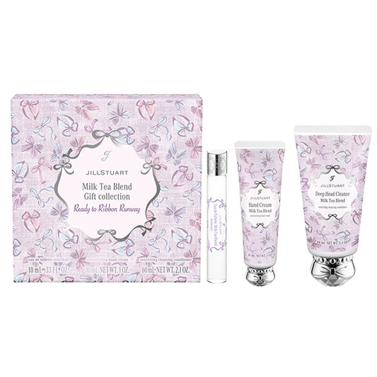 JILL STUART Ready to Ribbon Runway Gift Collection (Milk Tea Blend), 10ml + 30g + 60g