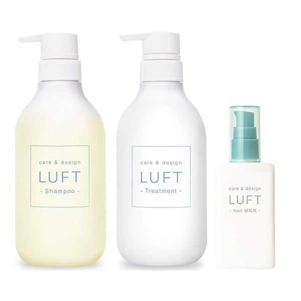 LUFT Shampoo & Treatment Bottle Moist Type + Hair Milk Set, 500ml (Sabon)