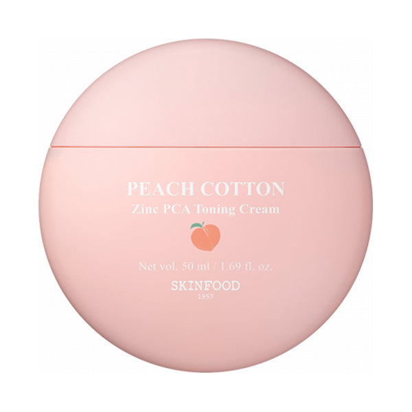 SKINFOOD Peach Cotton Zinc PCA Toning Cream, 50ml (Peach)