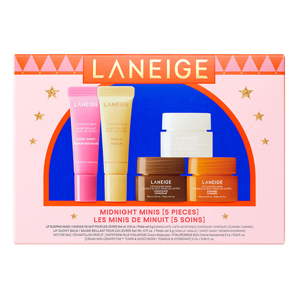 LANEIGE Lip Sleeping Mask Midnight Minis N, 5g x 2, 3g x 3, 2ml x 2