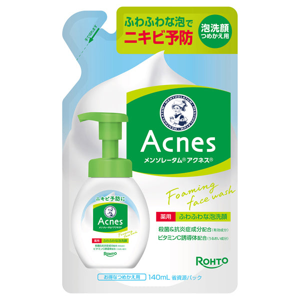 Mentholatum Acnes Medicated Foaming Wash Refill, 140ml