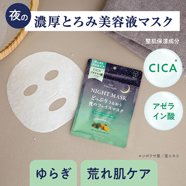 Beauwell And Goodnight Night Face Mask (Forest), 7 sheets