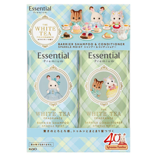 Essential Premium Barrier Sparkle Moist Pump Set (Sylvanian Families Design,White Tea) , 430ml, 430ml