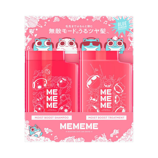 MEMEME Moist Boost Shampoo & Treatment Design Pump Pair (Red Kiwi & Freesia), 400ml x 2