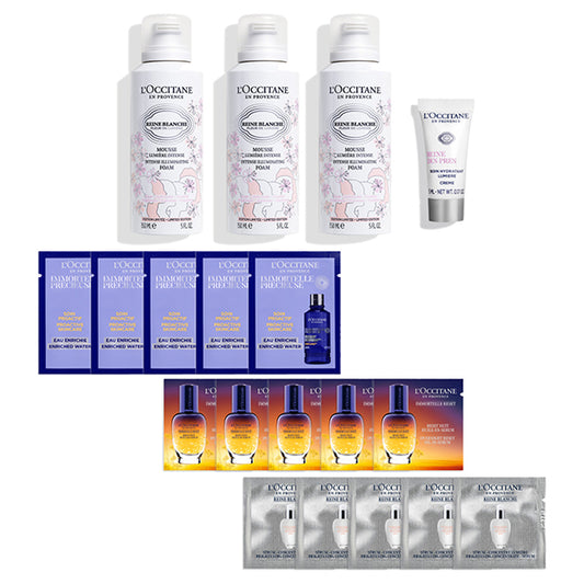 L'Occitane Reine Blanche Illuminating Cleansing Foam (3 Piece Set)