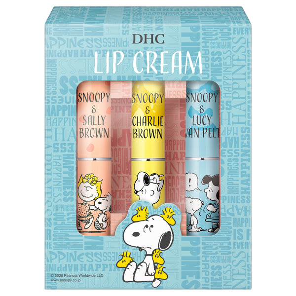 DHC Medicated Lip Balm [Snoopy] Friends 3-Piece Set, 1.5g x 3